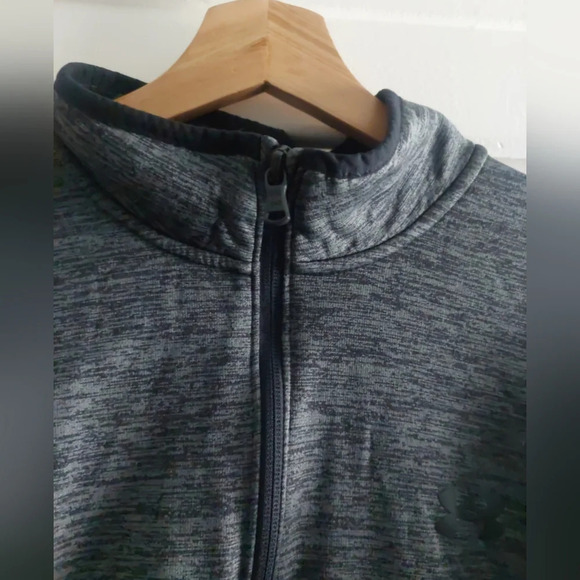 Under Armour Mens XL Storm Gear 1/4 zip up Pullover Sweatshirt Black Spacedye - Picture 7 of 12